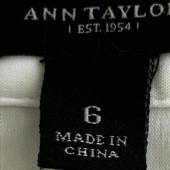 Ann Taylor White Blouse/Shirt/Top Mandarin Collar Sequins Long Sleeves Size 6 - Picture 6 of 11